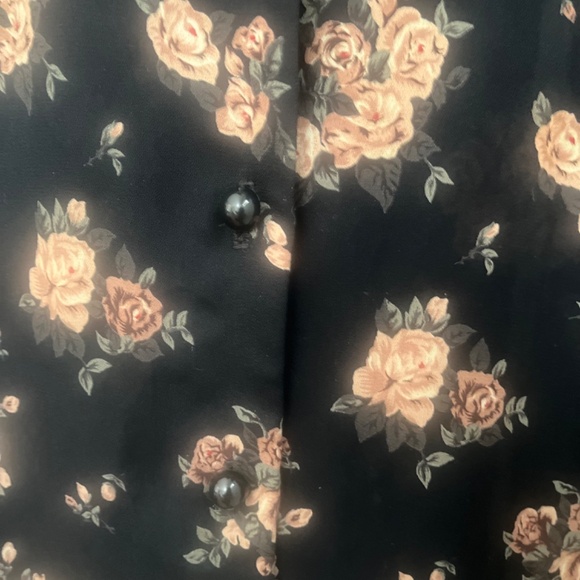 Vintage M.J. Carroll Black with Pink Rose print - Picture 4 of 7